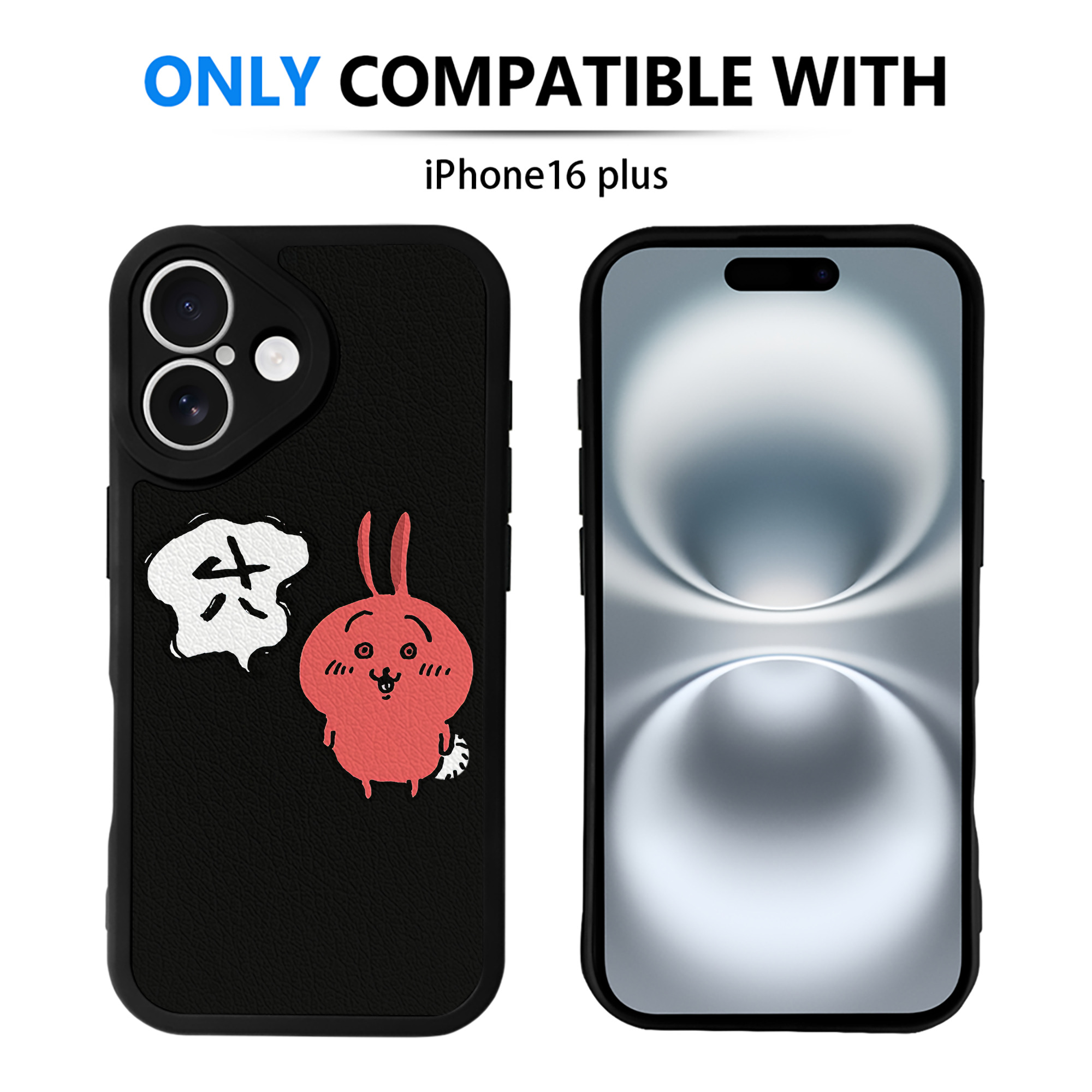 （画像用） ちいかわ ハチワレ Chii-kawa hachiware 【iPhone 16シリーズ対応】シリコンスマホケース（レザー調） 材質：シリコン